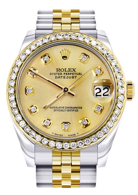 rolex 31mm diamond bezel.